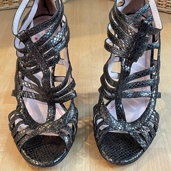Plenty by Tracy Reese Bronze Snakeskin Strappy Sandals - Picture 1 of 8